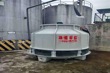 广汉80T圆形冷却塔安装现场 使用单位：广汉旺福油脂食品有限公司 施工单位：成都勤通科技有限公司