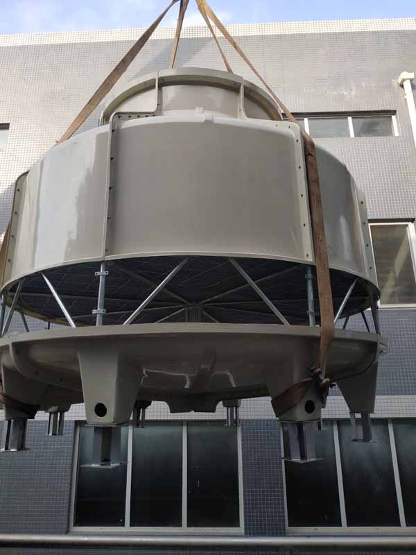 简阳GL-200T冷却塔，100T旧塔维修现场